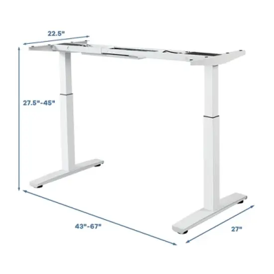 Costway Electric Stand Up Desk Frame Dual Motor Height Adjustable Stand White\Black image {3}