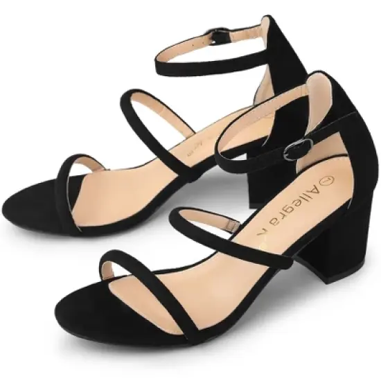 Allegra K Women's Open Toe Strappy Chunky Heels Sandals image {7}