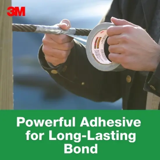 3M 1.88'' x 25yd All Weather Duct Tape: Waterproofing, Weather Stripping, Industrial Adhesive, Gray image {3}