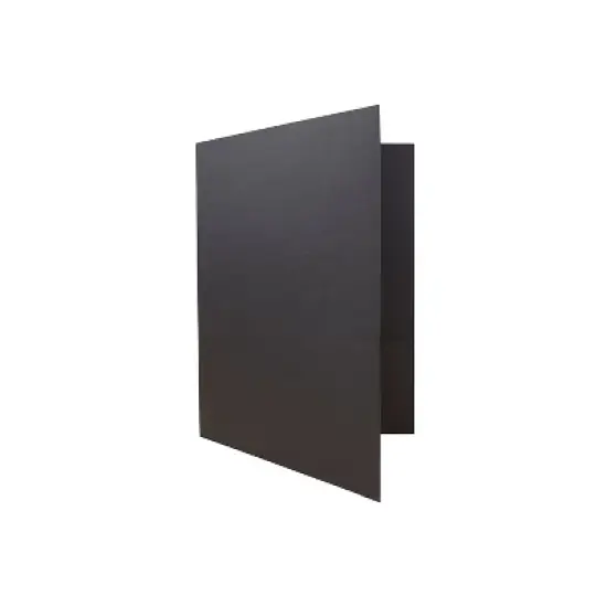 JAM Paper Two-Pocket Textured Linen Business Folders Black Bulk 50/Box 386LBLC image {3}
