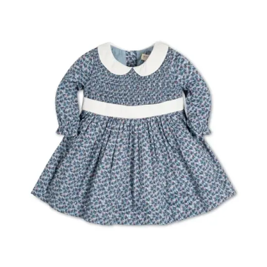 Hope & Henry Baby Girl Layette Long Sleeve Smocked Peter Pan Collar Dress, Infant image {4}