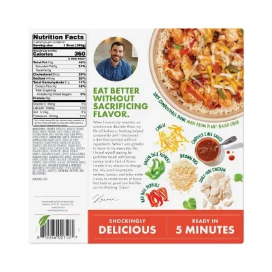 kevin's natural foods Frozen Gluten Free Chicken Burrito Bowl - 9.5oz image {1}
