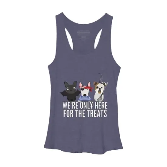 Women's Design By Humans Dog Halloween - We're Only Here For The Treats By PedigreePrints Racerback Tank Top image {5}