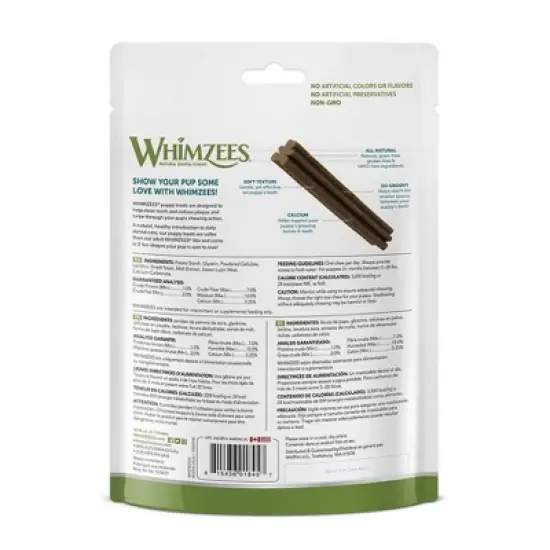 WHIMZEES by Wellness Puppy Daily Bag in Vegetable Flavor Extra Small Dental Dog Treats - 7.9oz/30ct image {2}
