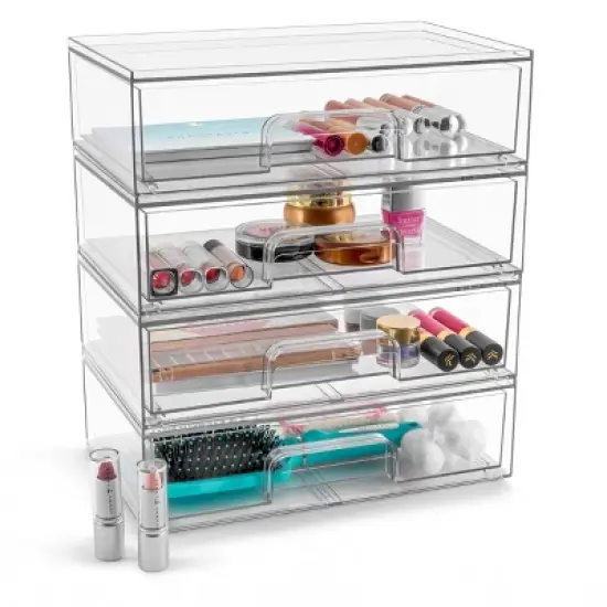 Sorbus Clear Acrylic Drawer Organizers - Makeup Case Pull-Out Drawers image {14}