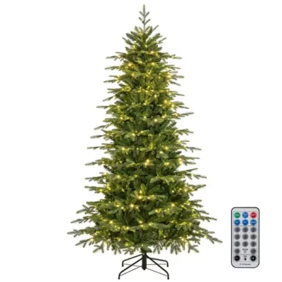 Costway 6/7.5/9 FT Artificial Christmas Tree with 714/1162/1770 Branch Tips 260/280/560 LED Lights 3 Timers Remote image {11}