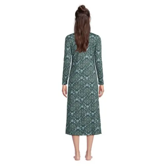 Lands' End Women's Cotton Long Sleeve Midcalf Nightgown image {1}