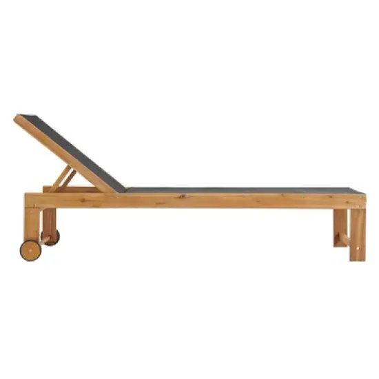 Sunapee Acacia Wood Outdoor Lounge Chair with Mesh Seating - Natural - Alaterre Furniture image {3}