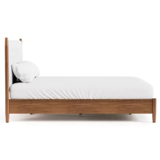 HOMES: Inside + Out 3pc King Riverstone Mid-Century Modern Boucle Bedroom Set with 2 Nightstands Walnut image {14}