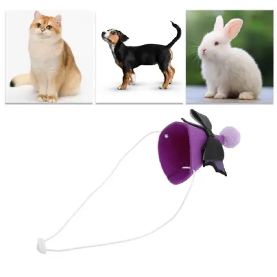 Unique Bargains Halloween Pet Headwear Hat 4.33"x4.33" Purple 1 Pc image {4}