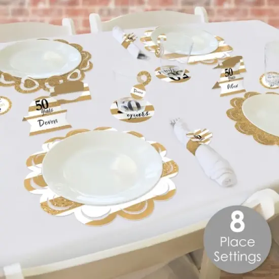 Big Dot of Happiness We Still Do - 50th Wedding Anniversary - Anniversary Party Paper Charger & Table Decorations Chargerific Kit for 8 image {1}