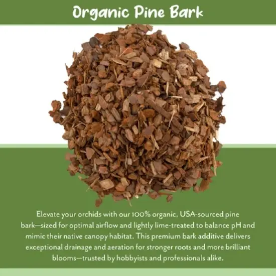 Soil Sunrise 100% Organic Orchid Potting Bark, Natural USA-Sourced Pine Bark Additive image {5}