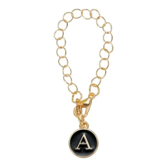 Unique Bargains Heart Shape Identification Handle Letter Charm Accessories Black 1 Pc image {7}