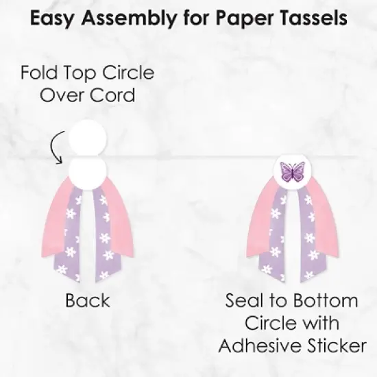 Big Dot of Happiness Beautiful Butterfly - DIY Floral Baby Shower or Birthday Party Pennant Garland Decoration - Triangle Banner - 30 Pieces image {4}