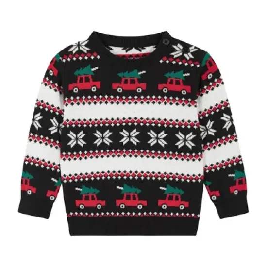 Andy & Evan  Infant  Boys Black Vintage Cars Jacquard Sweater Set image {2}