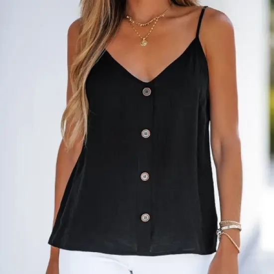 Women's Buttoned V Neck Cami - Cupshe image {5}