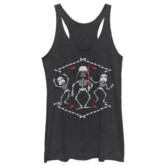 Women's Star Wars Halloween Vader Skeleton Dance Racerback Tank Top image {2}