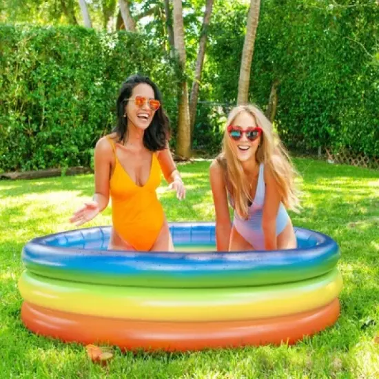 Poolcandy Inflatable Sunning Pool Rainbow Haze Day Pool Tanning Relaxing Sun In Fun Great For Adults & Kids Backyard BBQ Parks image {1}