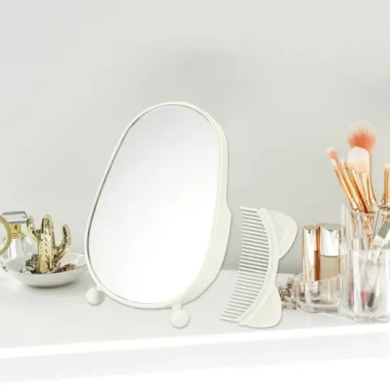 Unique Bargains Cartoon Ears Desktop Cosmetic Mirror 1 Pc image {2}