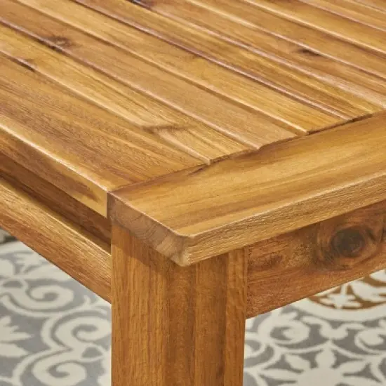 Nadia 9pc Wood & Wicker Expandable Dining Set - Natural/Brown/Beige - Christopher Knight Home image {3}