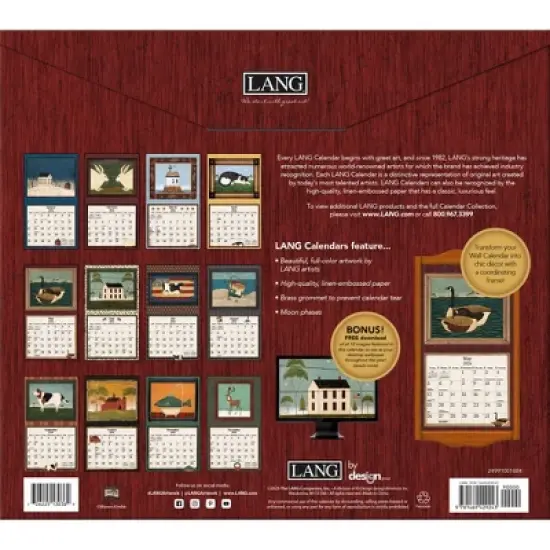 Lang 2024 Wall Calendar 24"x12" Warren Kimble image {2}
