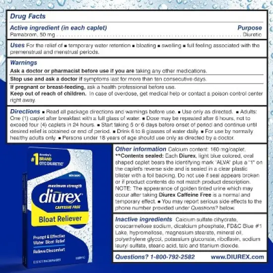 Diurex Max Water Caplets 24ct image {4}