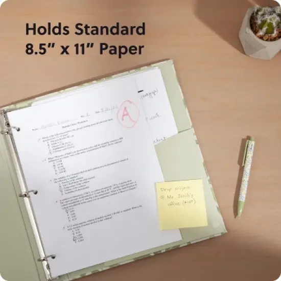 U Brands 1" Linen Ring Binder Refined Roots image {1}