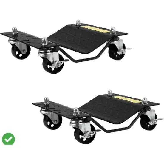 Heavy-Duty Steel Car Wheel Dolly Set of 2/4 4000lbs/8000LBS Capacity Anti-Skid Tire Skates with 360&deg; Swivel Casters image {6}