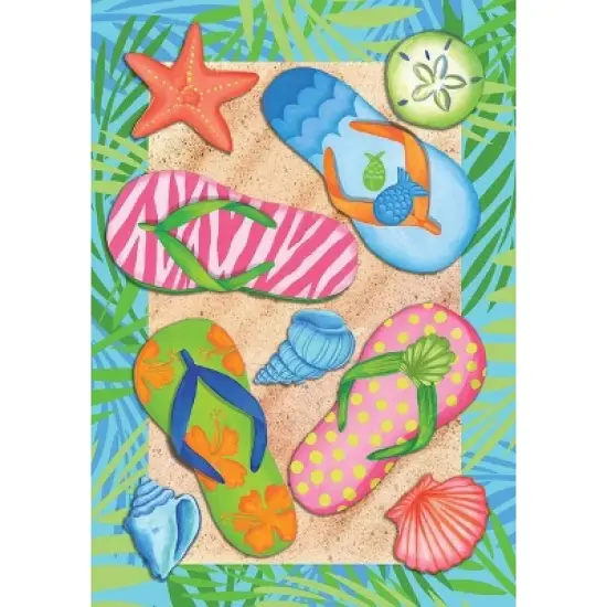 Briarwood Lane Garden Flag 12x18 For Outdoor Tropical Flip Flops Summer For Summer Garden Flag Flags For Outside image {4}