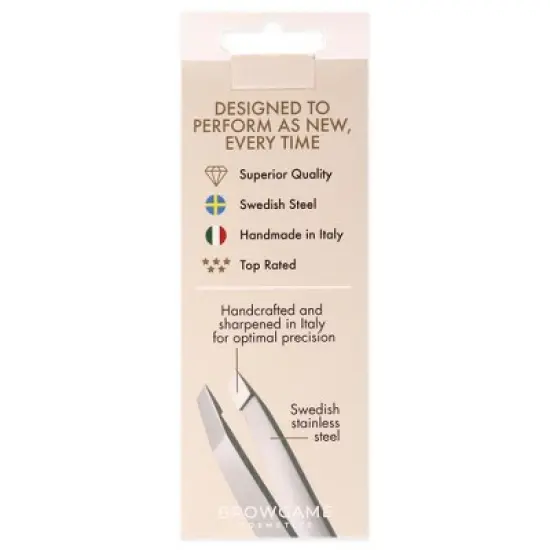 Browgame Original Slanted Tweezer - Tweezers for Fine Hair - White - 1 pc image {6}