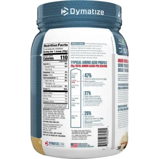 Dymatize 100% Whey Isolate Protein Powder - Gourmet Vanilla image {2}