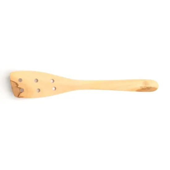 Berard Contour Olive Wood Curved Slotted Spatula, 12-Inch image {4}