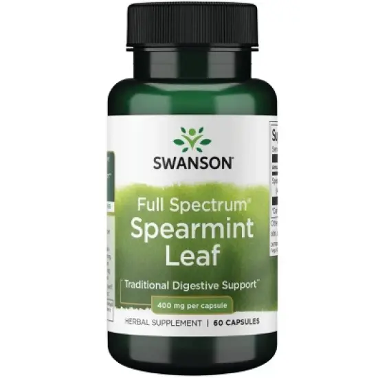 Swanson Herbal Supplements Full Spectrum Spearmint Leaf 400 mg 60 Caps image {8}