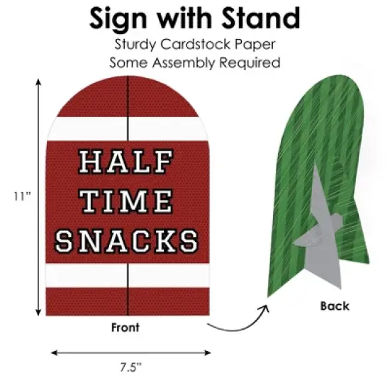 Big Dot of Happiness End Zone - Football - DIY Baby Shower or Birthday Party Concession Signs - Snack Bar Decorations Kit - 50 Pieces image {3}