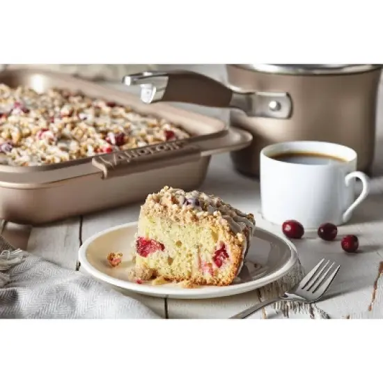 Anolon Advanced Bronze Bakeware 9" x 13" Nonstick Covered Cake Pan with Silicone Grips: Rectangular, Even-Heating, Lid image {2}