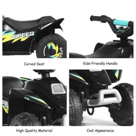 Costway 6V Kids Electric Quad ATV 4 Wheels Ride On Toy Toddlers Forward&Reverse White\Black\Blue\Red image {6}