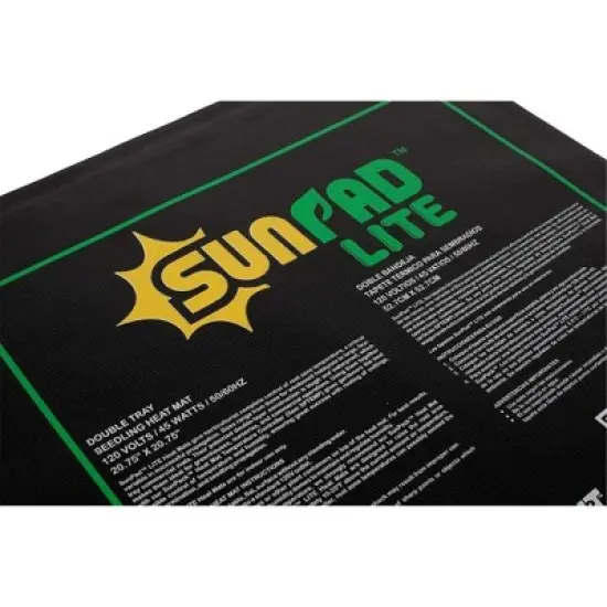 SUNPACK SunPad Lite 45W Seedling Heating Mat, Black, 20.75" x 20.75" image {1}