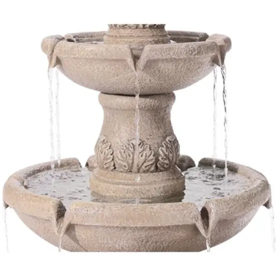 Domanico 57" High Large Italian Indoor Outdoor Decor Sand Stone Floor Fountain Waterfall 3-Tier Outside Garden Patio Yard Backyard image {4}