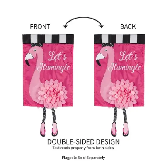 Evergreen Flag Let's Flamingle Garden Applique Flag image {3}