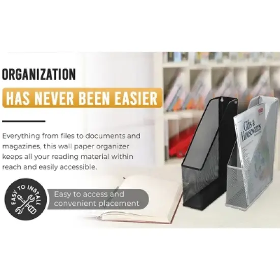 Ybm Home Mesh Steel Wall mount and/or Freestanding Document Sorter,  Pack of 12 image {7}