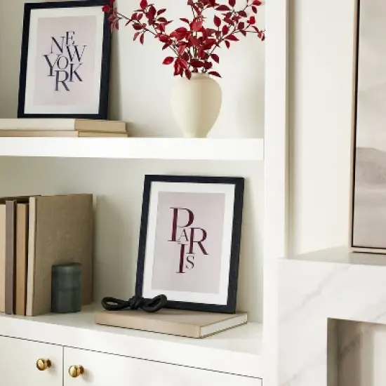 11" x 14" Paris Framed Under Glass with Mat Dark Wood - Threshold&trade; designed with Studio McGee: Modern Typography Wall Decor image {1}