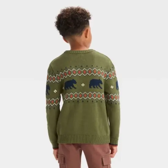 Boys' Bear Fair Isle Pullover Sweater - Cat & Jack&trade; Green image {1}