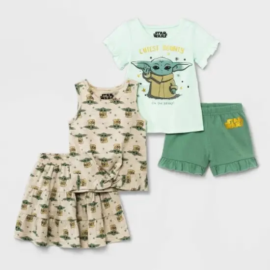 Toddler Girls' 4pc Star Wars Top and Bottom Set - Beige image {5}