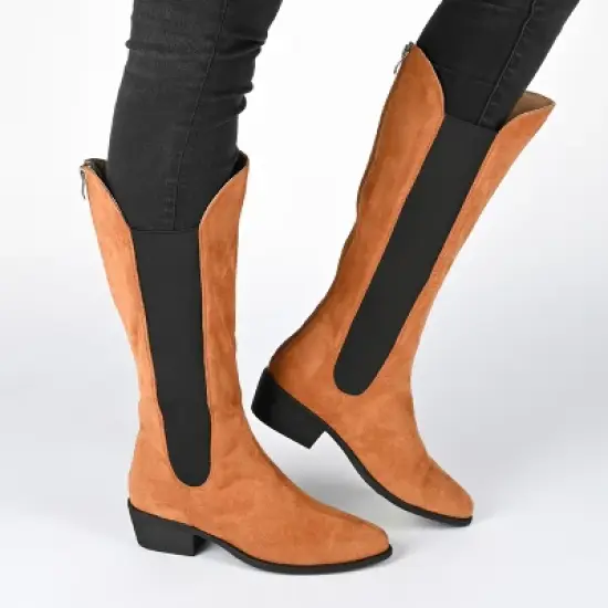 Journee Collection Womens Celesst Tru Comfort Foam Extra Wide Calf Stacked Heel Knee High Boots image {8}