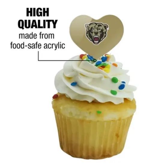Kutztown Secondary Logo Heart Love Cupcake Picks Toppers Decoration Set of 6 image {2}