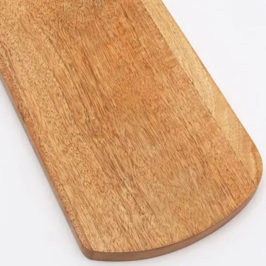 SEVOBAL Serving Platters Handmade Teak Wood Cheese and Bread Board with Asymmetrical Modern Design for Cakes, Appetizers, Brown, 6"*15"*0.7" image {4}