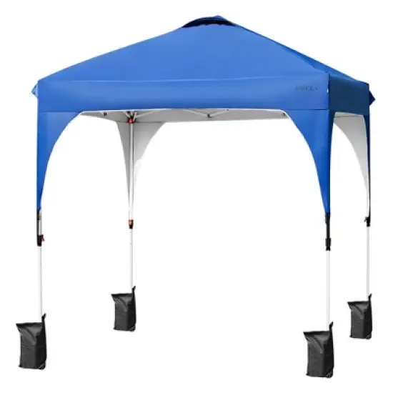 Costway 6.6x6.6 FT Pop up Canopy Tent Shelter Height Adjustable w/ Roller Bag image {8}