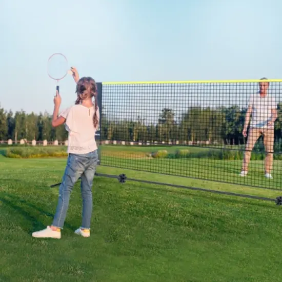 VEVOR Badminton Net, Height Adjustable Volleyball Net, 14ft Wide Foldable Pickleball Net, Portable Easy Setup Tennis Net Set with Poles, Stand image {1}