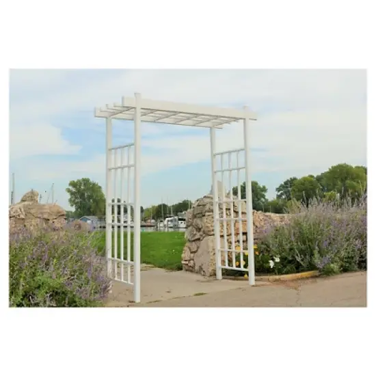 72" x 85" x 28" Bakersfield Arbor - White - Dura-Trel image {2}