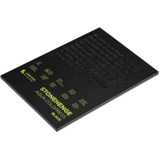 Stonehenge Aqua Block Coldpress Pad 10"X14" 15 Sheets/Pkg-Black 140lb image {2}